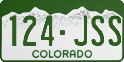 CO license plate 124JSS
