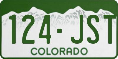 CO license plate 124JST