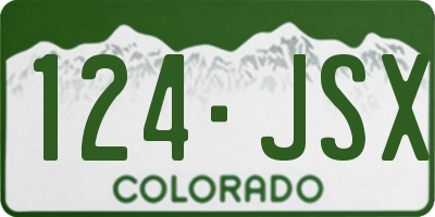 CO license plate 124JSX