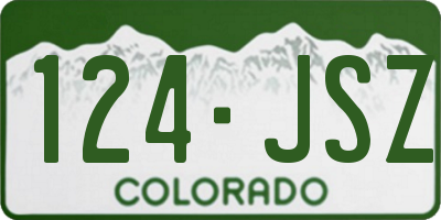 CO license plate 124JSZ