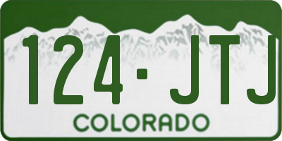 CO license plate 124JTJ