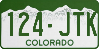 CO license plate 124JTK