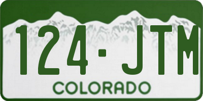 CO license plate 124JTM