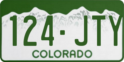 CO license plate 124JTY