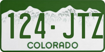 CO license plate 124JTZ