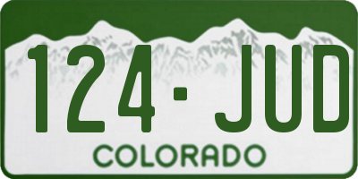 CO license plate 124JUD