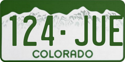 CO license plate 124JUE