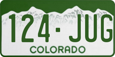 CO license plate 124JUG