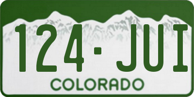 CO license plate 124JUI