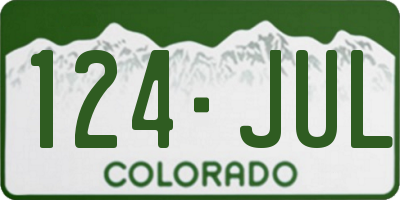 CO license plate 124JUL