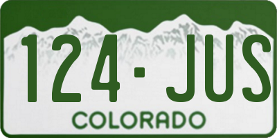 CO license plate 124JUS