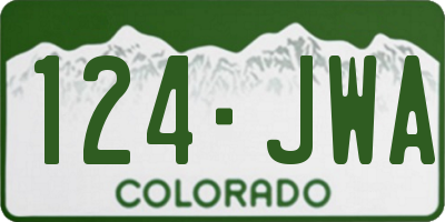CO license plate 124JWA