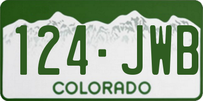CO license plate 124JWB