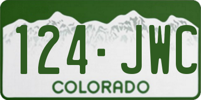 CO license plate 124JWC