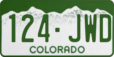 CO license plate 124JWD