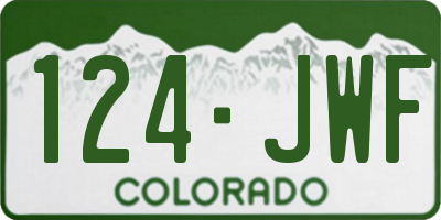 CO license plate 124JWF