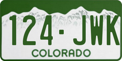 CO license plate 124JWK