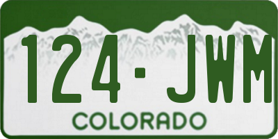 CO license plate 124JWM