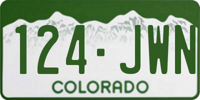 CO license plate 124JWN