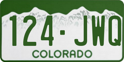 CO license plate 124JWQ