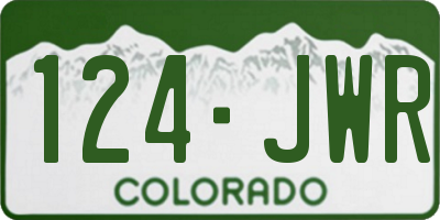 CO license plate 124JWR