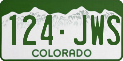 CO license plate 124JWS