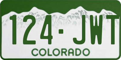 CO license plate 124JWT