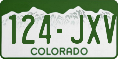 CO license plate 124JXV