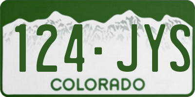 CO license plate 124JYS