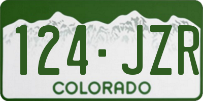 CO license plate 124JZR