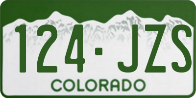 CO license plate 124JZS