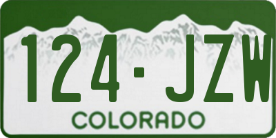 CO license plate 124JZW