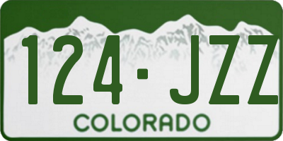 CO license plate 124JZZ