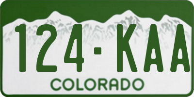 CO license plate 124KAA