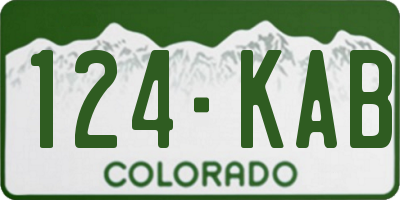 CO license plate 124KAB