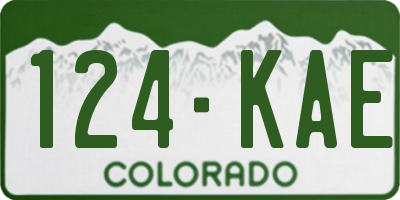 CO license plate 124KAE