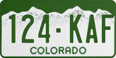 CO license plate 124KAF
