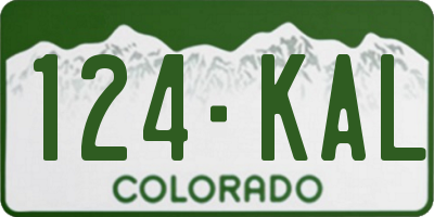 CO license plate 124KAL