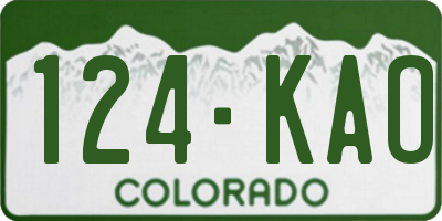 CO license plate 124KAO