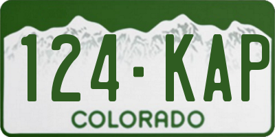 CO license plate 124KAP