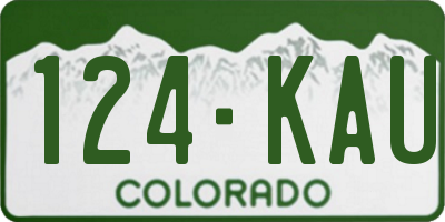 CO license plate 124KAU