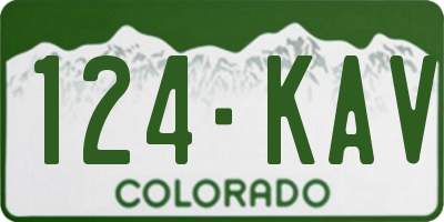 CO license plate 124KAV