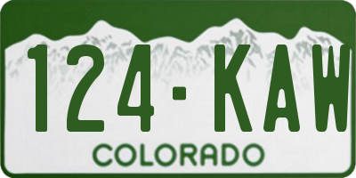 CO license plate 124KAW