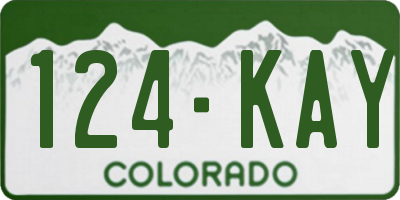 CO license plate 124KAY