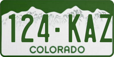 CO license plate 124KAZ