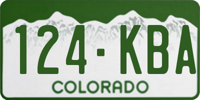CO license plate 124KBA