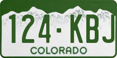 CO license plate 124KBJ