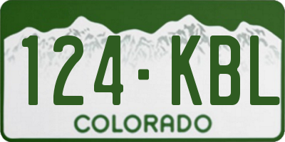 CO license plate 124KBL