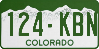 CO license plate 124KBN