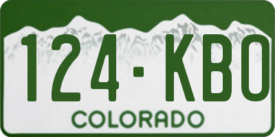 CO license plate 124KBO